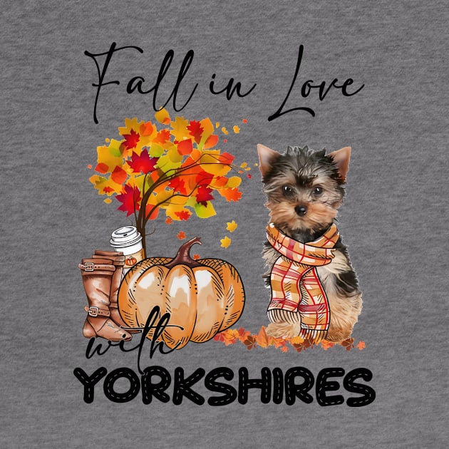 YorkShire Terrier Fall in  Love Scarf by Los Draws